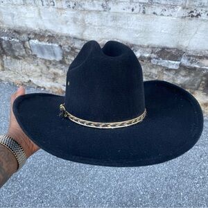 Black Cowboy Hat with Gold Accent